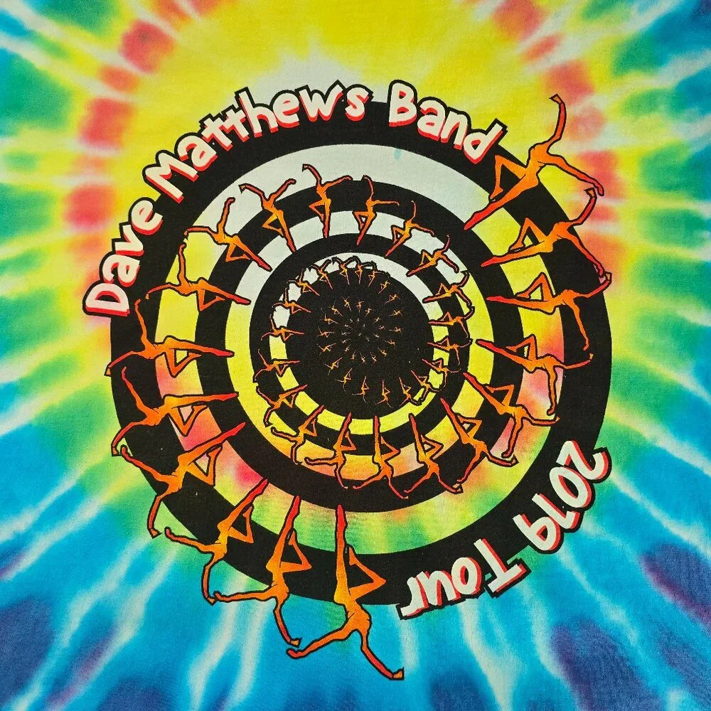 Dave Matthews Band 2019 Concert Tour Tie Dye Graphic T-Shirt Men’s Large Unisex - Picture 6 of 11